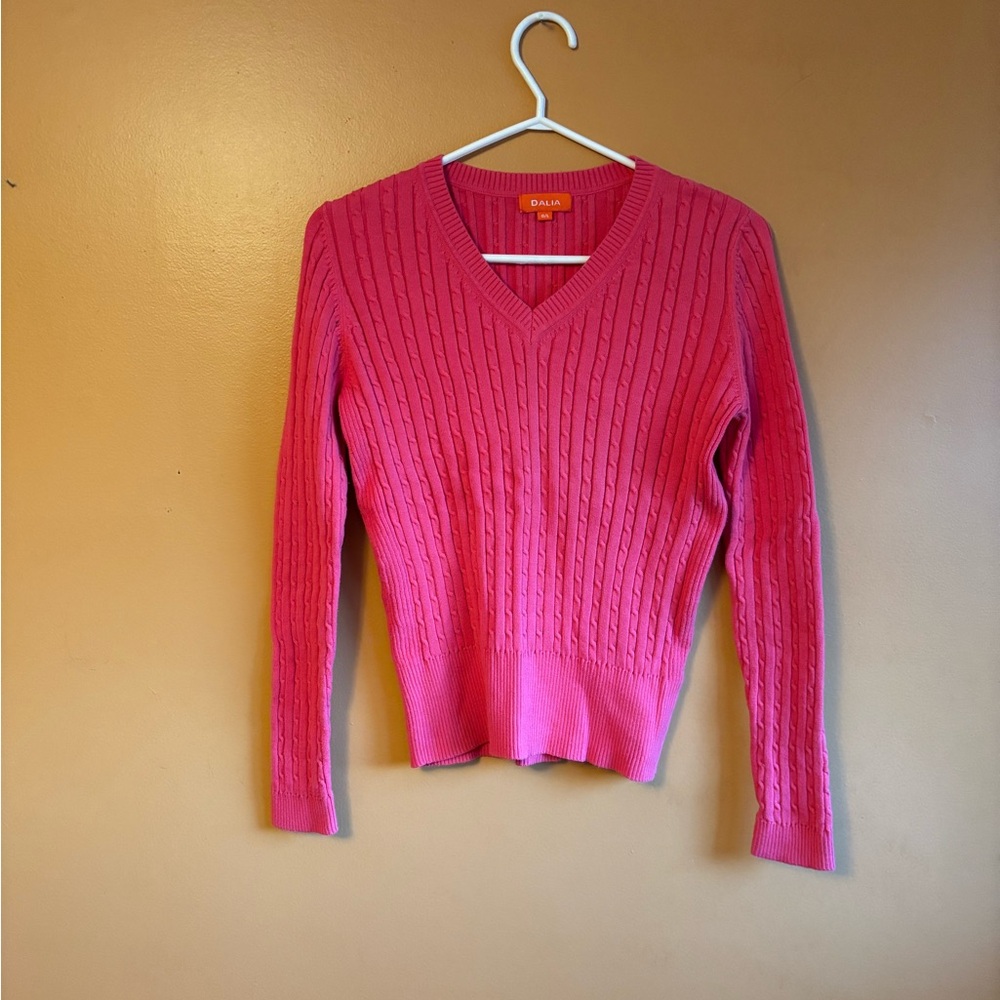 Woman’s Cable Knit Pink Sweater